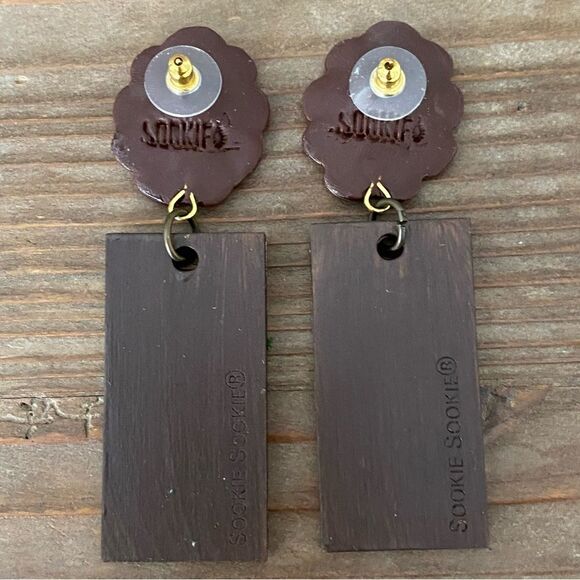 NEW Sookie Sookie Artist Made 70s Retro Disco Boho Earrings - Picture 5 of 5